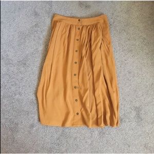 Forever 21 Mustard Midi Skirt